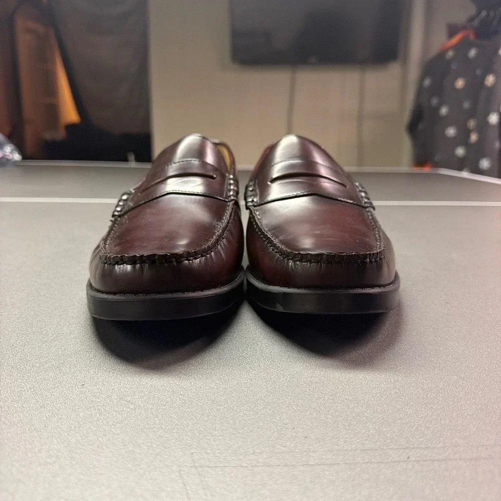 Nunn Bush Men's Burgundy Leather Penny Loafers Comfort Gel Dress Shoes Size 11M